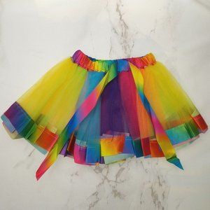 Rainbow Tutu Skirt Mesh Infant Toddler Girls Dress Up Costume Dance Ballet Tulle